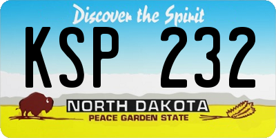ND license plate KSP232