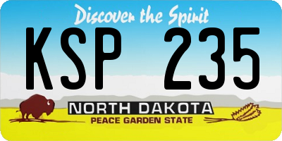 ND license plate KSP235