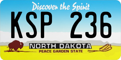 ND license plate KSP236