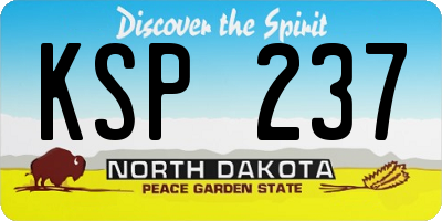ND license plate KSP237