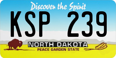 ND license plate KSP239