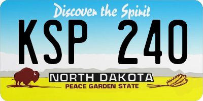 ND license plate KSP240