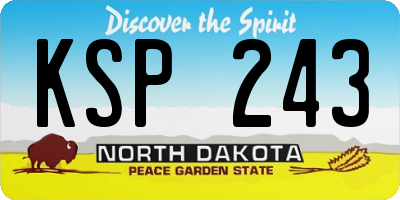 ND license plate KSP243