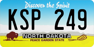 ND license plate KSP249
