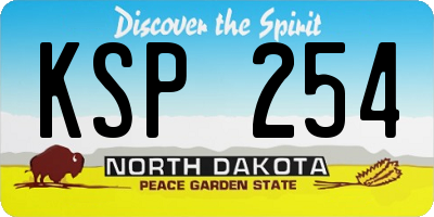ND license plate KSP254
