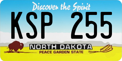 ND license plate KSP255