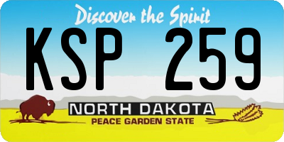 ND license plate KSP259