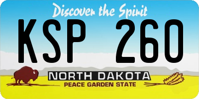 ND license plate KSP260