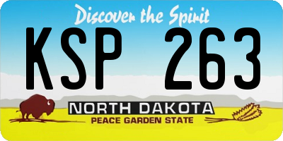 ND license plate KSP263