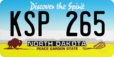 ND license plate KSP265