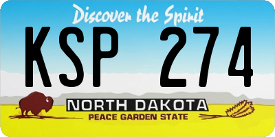 ND license plate KSP274