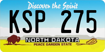 ND license plate KSP275