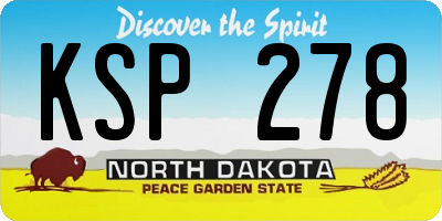 ND license plate KSP278