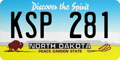 ND license plate KSP281