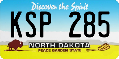 ND license plate KSP285