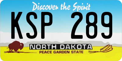 ND license plate KSP289
