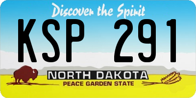 ND license plate KSP291