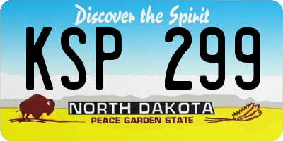 ND license plate KSP299