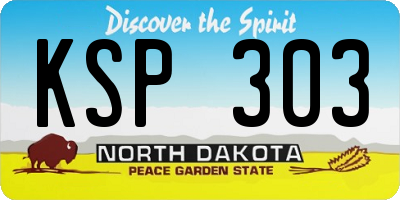 ND license plate KSP303