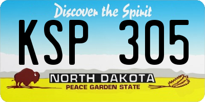 ND license plate KSP305