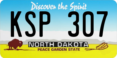 ND license plate KSP307