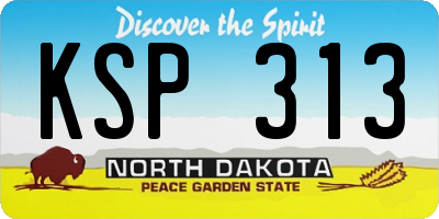 ND license plate KSP313
