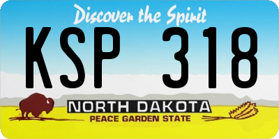 ND license plate KSP318