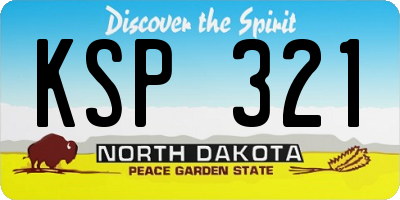 ND license plate KSP321