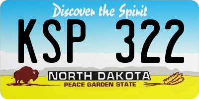 ND license plate KSP322