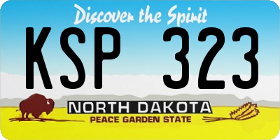 ND license plate KSP323