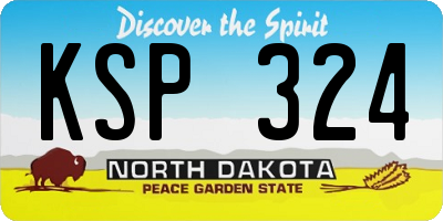 ND license plate KSP324