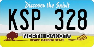 ND license plate KSP328