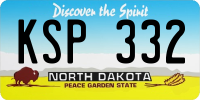 ND license plate KSP332