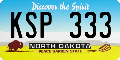 ND license plate KSP333