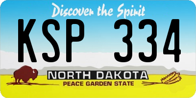 ND license plate KSP334
