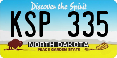 ND license plate KSP335