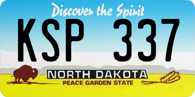 ND license plate KSP337