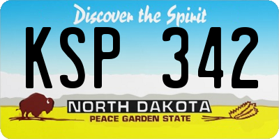 ND license plate KSP342