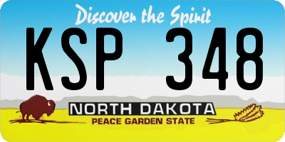 ND license plate KSP348