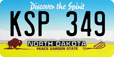 ND license plate KSP349