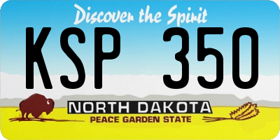 ND license plate KSP350