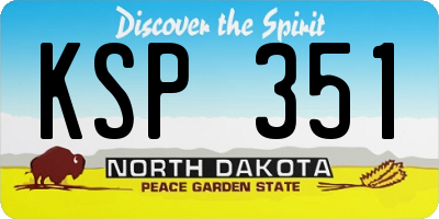 ND license plate KSP351