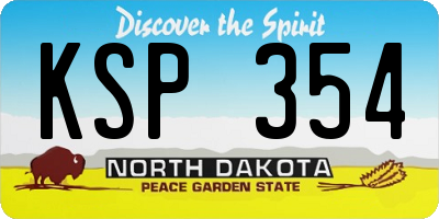 ND license plate KSP354