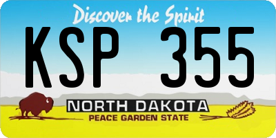ND license plate KSP355