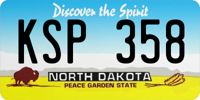 ND license plate KSP358