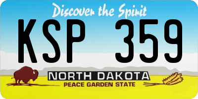 ND license plate KSP359