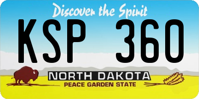 ND license plate KSP360