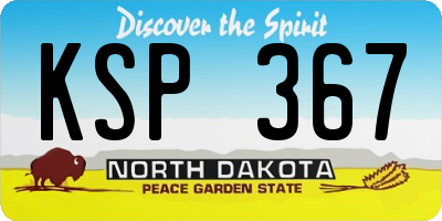 ND license plate KSP367