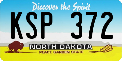ND license plate KSP372
