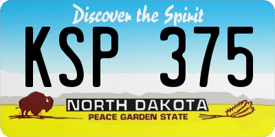 ND license plate KSP375